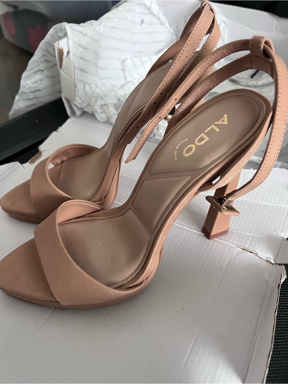 ALDO Blush Pink Strappy Block Heel Sandals